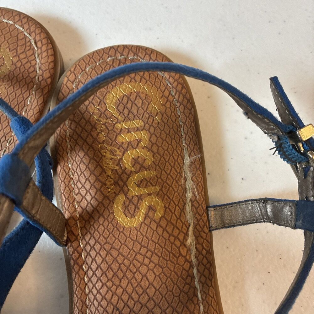 Circus By Sam Edelman Womens Carolina Blue Faux Suede Flat Sandals Size 9.5M - Picture 7 of 16